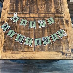 Handmade Football Themed Happy Birthday Banner with Rustic Flare